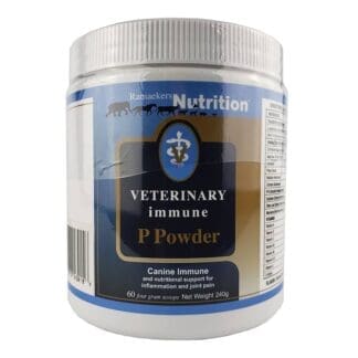 Vet Immune P Powder. This pain management formula is designed for middle-aged to senior dogs or cats.