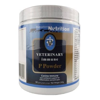 Vet Immune P Powder. This pain management formula is designed for middle-aged to senior dogs or cats.