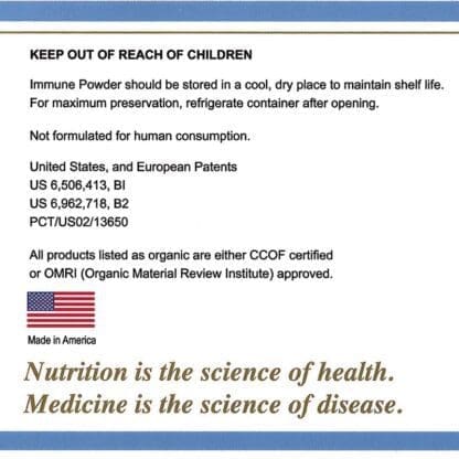 Vet Immune P Powder. This pain management formula is designed for middle-aged to senior dogs or cats.