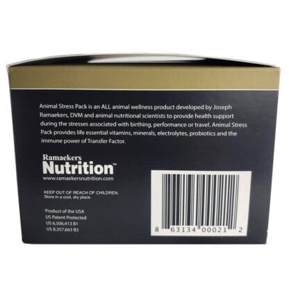 Animal Stress Pack is an all-animal wellness product. This product provides animal health support during the stresses associated with birthing, performance, or travel.