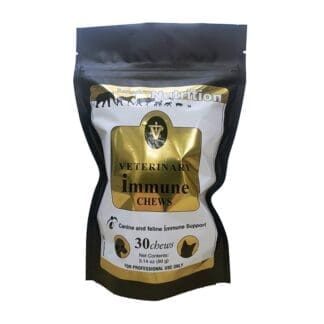 Vet Immune Chews was developed as a convenient and potent daily treat for puppies and kittens during their first year of vaccines. They can also be given to dogs and cats of all ages as a healthy treat.