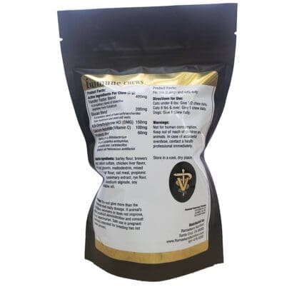 Vet Immune Chews was developed as a convenient and potent daily treat for puppies and kittens during their first year of vaccines. They can also be given to dogs and cats of all ages as a healthy treat.