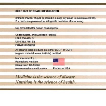 Vet Immune Professional Powder is formulated for therapeutic use in animals as an adjunct to chemotherapy, surgery, or radiation.