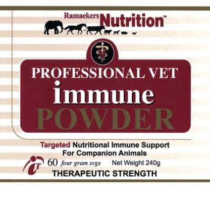 Vet Immune Professional Powder is formulated for therapeutic use in animals as an adjunct to chemotherapy, surgery, or radiation.