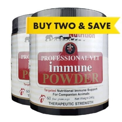 Vet Immune Professional Powder is formulated for therapeutic use in animals as an adjunct to chemotherapy, surgery, or radiation.