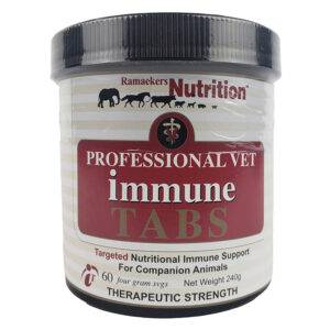 Vet Immune Professional Tabs are formulated for therapeutic use in animals as an adjunct to chemotherapy, surgery, or radiation.