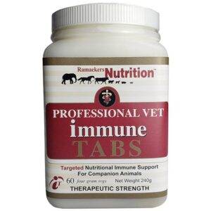 Professional Vet Immune Tabs, formulated for therapeutic use in animals as an adjunct to chemotherapy, surgery, or radiation.