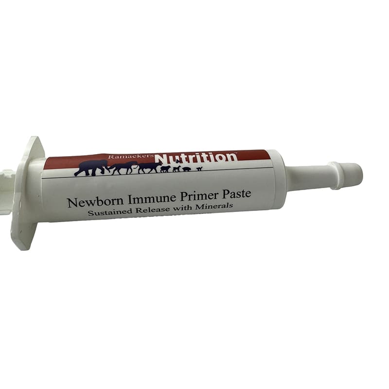 Newborn Immune Primer Paste Sustained Release with Minerals can increase the animal’s response to antibiotics and is our only antiviral agent available for practical field application.